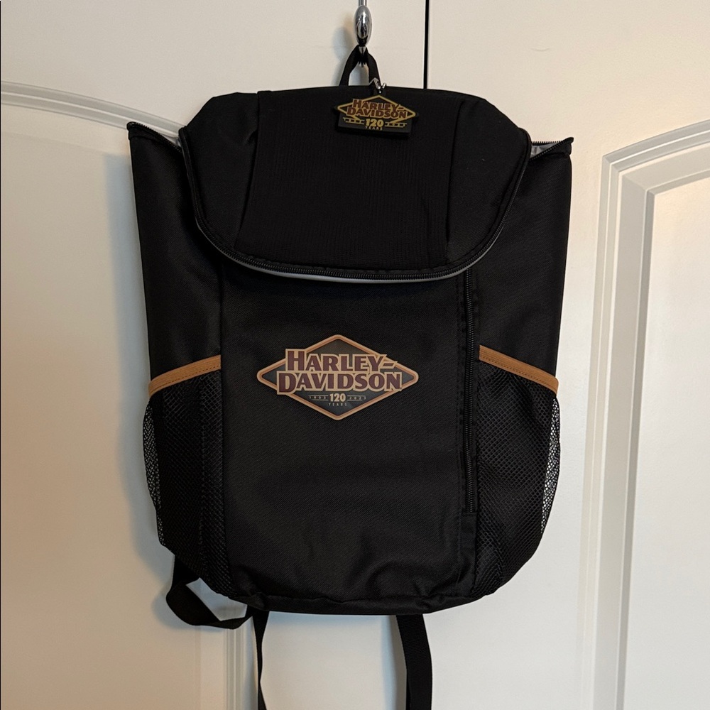 Harley-Davidson Black and Tan Insulated Cooler Backpack